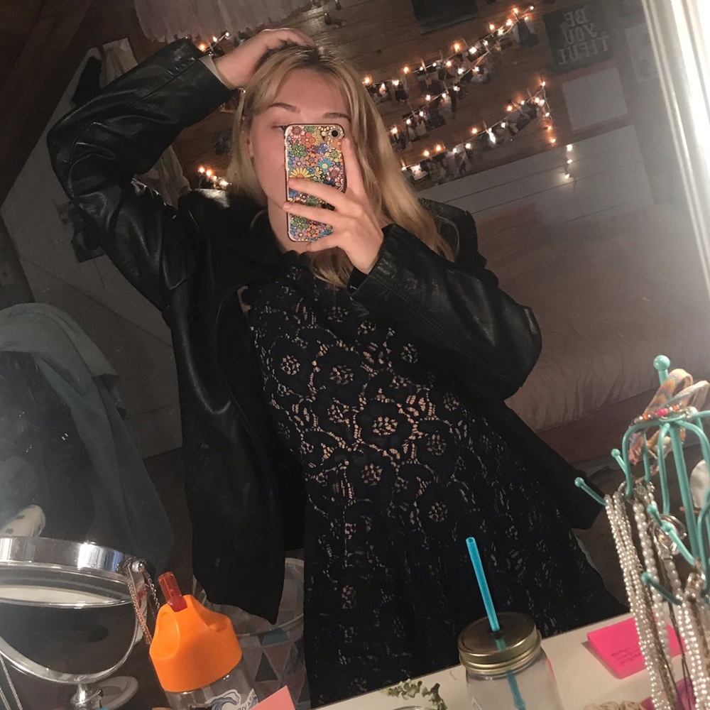 Black leather jacket